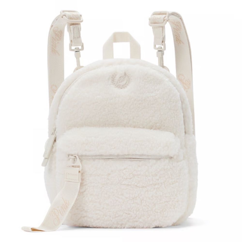 PINK MINI CONVERTIBLE BACKPACK Cozy White Shell New with tag